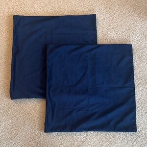 Set of Two Navy Blue Pillow Covers